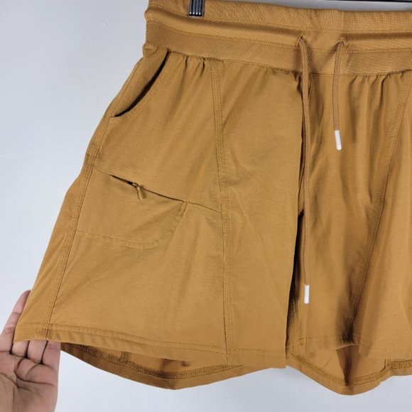 Zyia Pull On Drawstring High Waist Utility Cargo Zip Pocket Stretch Shorts - Picture 3 of 10